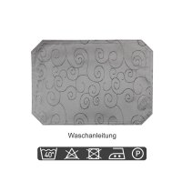 Tischset grau 35x50 cm Struktur damast Ornamente Platzset bügelfrei Deckchen