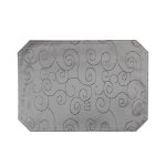 Tischset grau 35x50 cm Struktur damast Ornamente Platzset bügelfrei Deckchen