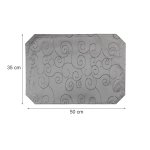 Tischset grau 35x50 cm Struktur damast Ornamente Platzset bügelfrei Deckchen