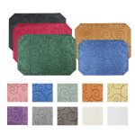 Tischset grau 35x50 cm Struktur damast Ornamente Platzset bügelfrei Deckchen