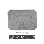 Tischset grau 35x50 cm Struktur damast Ornamente Platzset bügelfrei Deckchen