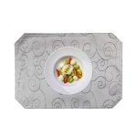 Tischset silber 35x50 cm Struktur damast Ornamente Platzset bügelfrei Deckchen