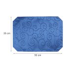 Tischset blau dunkel 35x50 cm Struktur damast Ornamente Platzset bügelfrei Deckchen