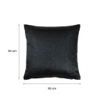 Kissenbezug 50x50 cm schwarz Damast Circle Deko Kissenh&uuml;lle m. Rei&szlig;verschluss