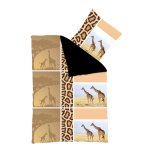 Bettwäsche Safari Giraffe Microfaser 2 teilig Garnitur Reißverschluß