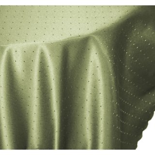 Tischdecke rund 180 cm Ø lindgrün Punkte damast Struktur bügelfrei fleckenabweisend
