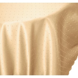 Tischdecke rund 180 cm &Oslash; ecru Punkte damast Struktur b&uuml;gelfrei fleckenabweisend