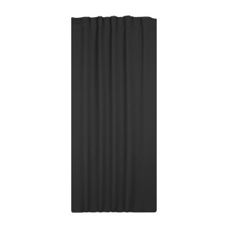 Verdunklungsgardine Blackout Kräuselband Vorhang 135 x 245 Gardine schwarz