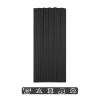 Verdunklungsgardine Blackout Kräuselband Vorhang 135 x 245 Gardine schwarz