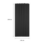 Verdunklungsgardine Blackout Kräuselband Vorhang 135 x 245 Gardine schwarz