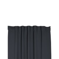 Verdunklungsgardine Blackout Kräuselband Vorhang 135 x 245 Gardine grau dunkel