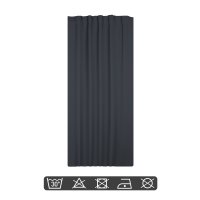 Verdunklungsgardine Blackout Kräuselband Vorhang 135 x 245 Gardine grau dunkel