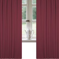 Verdunklungsgardine Blackout Kräuselband Vorhang 135 x 245 Gardine burgund