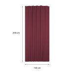 Verdunklungsgardine Blackout Kräuselband Vorhang 135 x 245 Gardine burgund