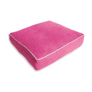 Kissenhülle 40x40x8 cm Wildseide Optik Kissenbezug mit Papsel pink weißer Rand