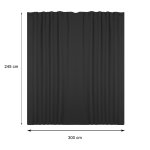 Verdunklungsvorhang schwarz 295x245 cm Kräuselband extra breit Vorhang Gardine