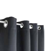 Verdunklungsvorhang grau dunkel  Ösen 295x245 cm extra breit Vorhang blickdicht Gardine