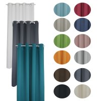 Verdunklungsvorhang grau dunkel  Ösen 295x245 cm extra breit Vorhang blickdicht Gardine