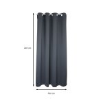 Verdunklungsvorhang grau dunkel  Ösen 295x245 cm extra breit Vorhang blickdicht Gardine