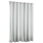 Verdunklungsvorhang weiß grau Ösen 295x245 cm extra breit Vorhang blickdicht Gardine