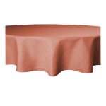 Tischdecke terracotta rund 160 cm Ø beschichtet Leinenoptik wasserabweisend Lotuseffekt