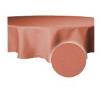 Tischdecke terracotta rund 160 cm Ø beschichtet Leinenoptik wasserabweisend Lotuseffekt