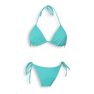 Triangel Bikini T&uuml;rkis Slip mit BH Brasilien Style in Gr. 36