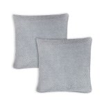 Kissenbezug 48x48 cm Silber Grau Kissenhülle 3D Waben Kissen Chenille Webstruktur