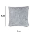 Kissenbezug 48x48 cm Silber Grau Kissenhülle 3D Waben Kissen Chenille Webstruktur