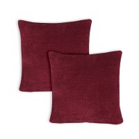 Kissenbezug 60x60 cm rot Kissenhülle 3D Waben Kissen Chenille Webstruktur