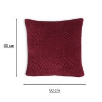 Kissenbezug 60x60 cm rot Kissenhülle 3D Waben Kissen Chenille Webstruktur
