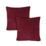 Kissenbezug 60x60 cm rot Kissenhülle 3D Waben Kissen Chenille Webstruktur