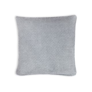 Kissenbezug 60x60 cm Silber Grau Kissenhülle 3D Waben Kissen Chenille Webstruktur