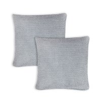 Kissenbezug 60x60 cm Silber Grau Kissenhülle 3D Waben Kissen Chenille Webstruktur
