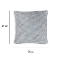 Kissenbezug 60x60 cm Silber Grau Kissenhülle 3D Waben Kissen Chenille Webstruktur