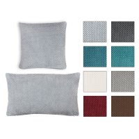 Kissenbezug 60x60 cm Silber Grau Kissenhülle 3D Waben Kissen Chenille Webstruktur
