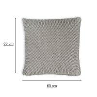 Kissenbezug 60x60 cm taupe Kissenhülle 3D Waben Kissen Chenille Webstruktur