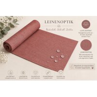Tischläufer 40x140 cm altrosa Leinenoptik beschichtet Lotuseffekt Tischband Mitteldecke