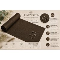 Tischläufer 33x160 cm braun Leinenoptik beschichtet Lotuseffekt Tischband Mitteldecke