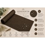 Tischläufer 33x160 cm braun Leinenoptik beschichtet Lotuseffekt Tischband Mitteldecke