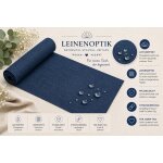 Tischläufer 40x100 cm blau Leinenoptik beschichtet Lotuseffekt Tischband Mitteldecke