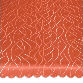 Tischdecke rund 135 cm &Oslash; terracotta Struktur damast Streifen b&uuml;gelfrei fleckenabweisend