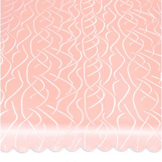 Tischdecke rund 135 cm Ø rosa pastell Struktur damast Streifen bügelfrei fleckenabweisend