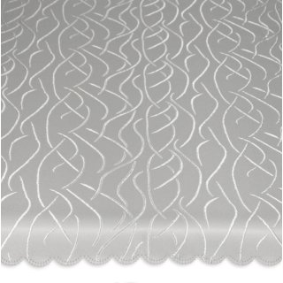 Tischdecke rund grau silber 180 cm Ø Struktur damast Streifen bügelfrei fleckenabweisend