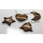 Baum Schmuck Weihnachtsbaum Aufänger Ton braun mit Glitzer Dekoration Weihnachten