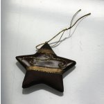 Baum Schmuck Stern Weihnachtsbaum Aufänger Ton braun mit Glitzer Weihnachten