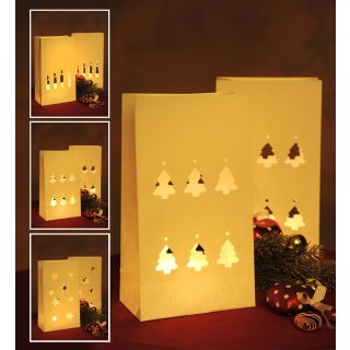 Lichttüte Geschenktüten beige 2er Set Deko Weihnachten #1447