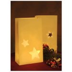 Lichttüte Geschenktüten beige 2er Set Deko Weihnachten #1447 Stern ca. 8x10x6 cm