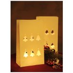 Lichttüte Geschenktüten beige 2er Set Deko Weihnachten #1447 Tannenbaum ca. 15x27x9 cm