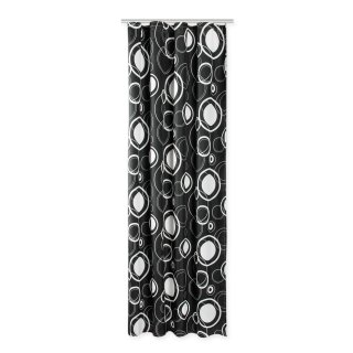 Vorhang Kräuselband schwarz 140x245 cm blickdicht Dekoschal Gardine